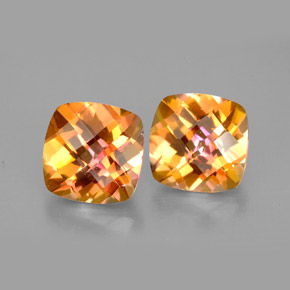5.91 ct Multicolor Azotic Topaz Stone, Natural Azotic Topaz in Cushion Checkerboard Shape for Sale