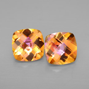 5.41 ct Multicolor Azotic Topaz Gemstone, Azotic Topaz Gem in Cushion Checkerboard Shape for Sale.