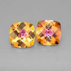 5.41 ct Multicolor Azotic Topaz Stone, Natural Azotic Topaz in Cushion Checkerboard Shape for Sale