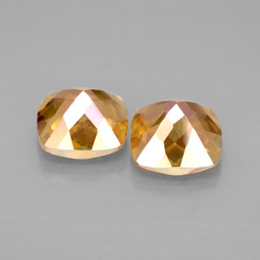 Azotic Topaz Gemstone in 8 x 8 mm Size for Sale, Azotic Topaz Stone in Top Rainbow Color