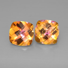 5.62 ct Multicolor Azotic Topaz Stone, Natural Azotic Topaz in Cushion Checkerboard Shape for Sale