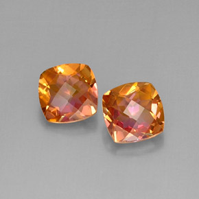 5.14 ct Multicolor Azotic Topaz Gemstone, Azotic Topaz Gem in Cushion Checkerboard Shape for Sale.