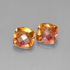 5.14 ct Multicolor Azotic Topaz Stone, Natural Azotic Topaz in Cushion Checkerboard Shape for Sale