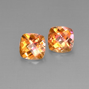5.17 ct Multicolor Azotic Topaz Stone, Natural Azotic Topaz in Cushion Checkerboard Shape for Sale