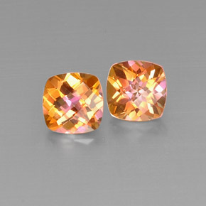 5.50 ct Multicolor Azotic Topaz Stone, Natural Azotic Topaz in Cushion Checkerboard Shape for Sale