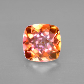 2.68 ct Multicolor Azotic Topaz Gemstone, Azotic Topaz Gem in Cushion Checkerboard Shape for Sale.