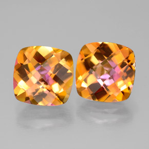 5.09 ct Multicolor Azotic Topaz Stone, Natural Azotic Topaz in Cushion Checkerboard Shape for Sale