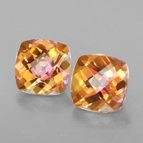 5.45 ct Multicolor Azotic Topaz Stone, Natural Azotic Topaz in Cushion Checkerboard Shape for Sale