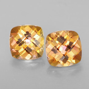 5.57 ct Multicolor Azotic Topaz Gemstone, Azotic Topaz Gem in Cushion Checkerboard Shape for Sale.