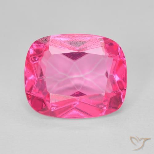 Topaze Azotique Rose Coussin 12,2 x 10,1mm du Brésil, poids de 6,31 ct, pierre gemme naturelle Recouvert de pureté vvs, 1 pièce de topaze azotique cushion-cut, couleur : Magenta profond, dureté de Mohs de 8 à 8 convient aux bijoux de tous les jours, pierre de sagesse, Photo A