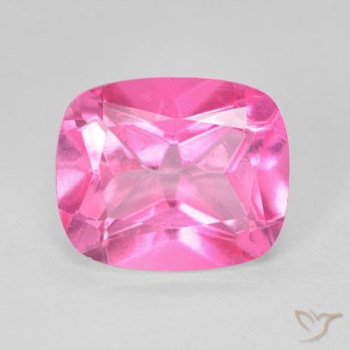 Topaze Azotique Rose Coussin 12,1 x 10,1mm du Brésil, poids de 6,72 ct, pierre gemme naturelle Recouvert de pureté vvs, 1 pièce de topaze azotique cushion-cut, couleur : Magenta profond, dureté de Mohs de 8 à 8 convient aux bijoux de tous les jours, pierre de sagesse, Photo A