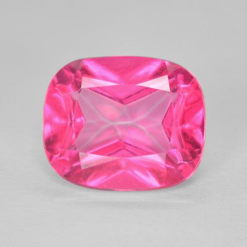 Topaze Azotique Rose cushion-cut 12,1 x 10,1mm du Brésil, poids de 6,78 ct, pierre gemme naturelle Recouvert de pureté vvs, 1 pièce de topaze azotique, couleur : Rose moyen, dureté de Mohs de 8 à 8 convient aux bijoux de tous les jours, pierre de sagesse, Photo A