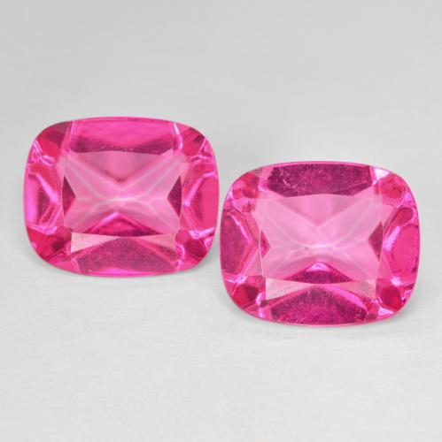 2 pièces assorties de topaze azotique Rose Coussin de taille 12,2 x 10,2mm, poids total de 11,92 ct / moyenne de 5,96 ct chacune, Magenta profond avec pureté vvs-vs, pierre gemme naturelle , dureté de Mohs 8 à 8 convient aux bijoux de tous les jours, pierre de sagesse, Photo A