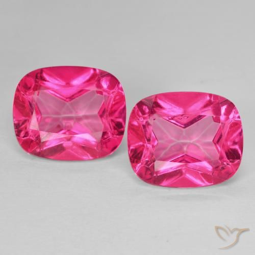 13.48 ct Pink Azotic Topaz, 12.1 x 10.1 mm Cushion Cut From Brazil, Photo A