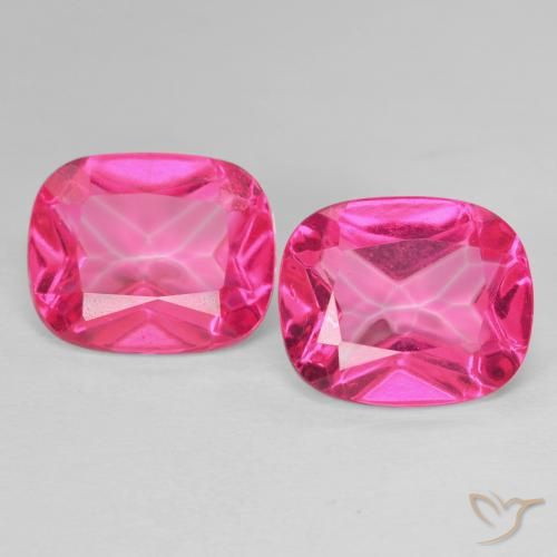 2 piezas de Topacio de Ázoe Rosa Forma Cojín a juego en tamaño 12,3 x 10,1mm, peso 12,49 ct en total / promedio. 6,25 ct cada uno, Rosado medio en claridad vvs, piedra preciosa natural , dureza de Mohs 8 - 8 Adecuado para joyas de uso diario, Photo A