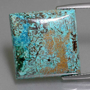 18.13 ct Blue Azurite Gemstone, Azurite Gem in Square Cabochon Shape for Sale.