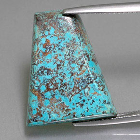 13.18 ct Blue Azurite Gemstone, Azurite Gem in Trapezoid Cabochon Shape for Sale.