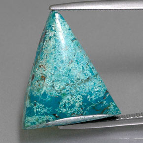 14.55 ct Blue Azurite Gemstone, Azurite Gem in Trillion Cabochon Shape for Sale.