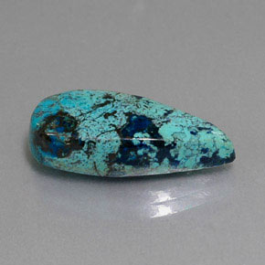 7.05 ct Blue Azurite Stone, Natural Azurite in Pear Cabochon Shape for Sale