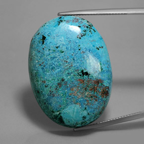 48.69 ct Blue Azurite Gemstone, Azurite Gem in Oval Cabochon Shape for Sale.