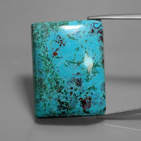 46.93 ct Blue Azurite Gemstone, Azurite Gem in Baguette Cabochon Shape for Sale.