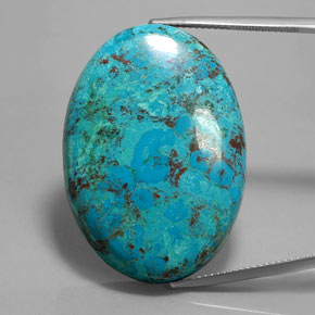 44.49 ct Blue Azurite Gemstone, Azurite Gem in Oval Cabochon Shape for Sale.