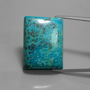 40.92 ct Blue Azurite Gemstone, Azurite Gem in Baguette Cabochon Shape for Sale.