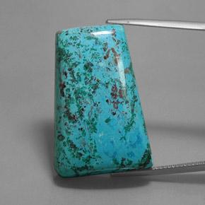 37.80 ct Blue Azurite Gemstone, Azurite Gem in Tapered Baguette Cabochon Shape for Sale.