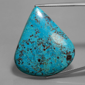 36.64 ct Blue Azurite Gemstone, Azurite Gem in Pear Cabochon Shape for Sale.