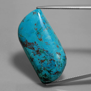 32.39 ct Blue Azurite Gemstone, Azurite Gem in Fancy Cabochon Shape for Sale.