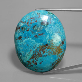 56.83 ct Blue Azurite Gemstone, Azurite Gem in Oval Cabochon Shape for Sale.