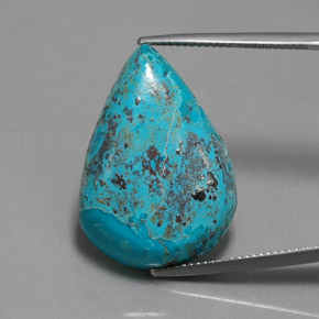 17.80 ct Blue Azurite Gemstone, Azurite Gem in Pear Cabochon Shape for Sale.