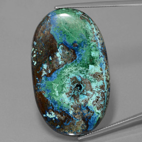 58.74 ct Blue Azurite Gemstone, Azurite Gem in Oval Cabochon Shape for Sale.