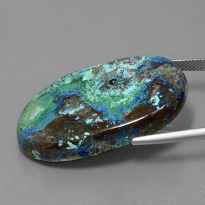 Azurite Gemstone in 39.6 x 24.2 mm Size for Sale, Azurite Stone in Multicolour Blue Color