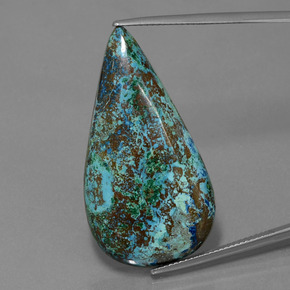 26.58 ct Blue Azurite Gemstone, Azurite Gem in Pear Cabochon Shape for Sale.
