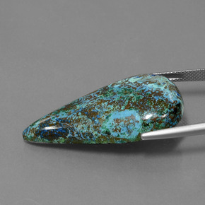 Azurite Gemstone in 37 x 19.9 mm Size for Sale, Azurite Stone in Multicolour Blue Color
