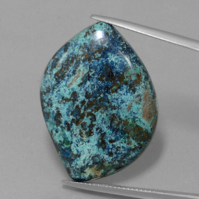 33.56 ct Blue Azurite Gemstone, Azurite Gem in Fancy Cabochon Shape for Sale.