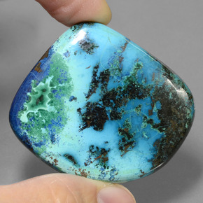 80.16 ct Blue Azurite Gemstone, Azurite Gem in Fancy Cabochon Shape for Sale.