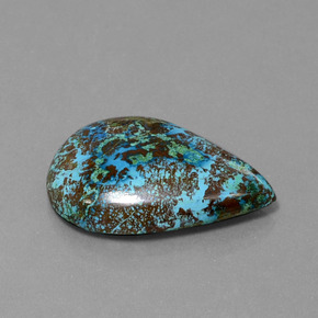 22.72 ct Blue Azurite Stone, Natural Azurite in Pear Cabochon Shape for Sale