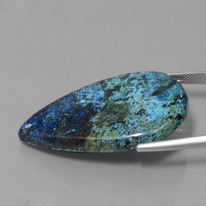 Azurite Gemstone in 38.5 x 23.2 mm Size for Sale, Azurite Stone in Multicolour Blue Color