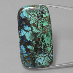 76.94 ct Blue Azurite Gemstone, Azurite Gem in Cushion Cabochon Shape for Sale.