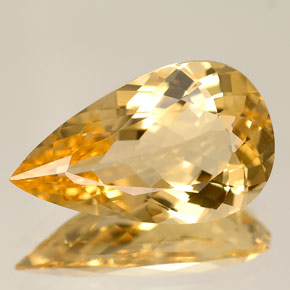 3.85 ct Yellow Beryl Gemstone, Beryl Gem in Pear Facet Shape for Sale.