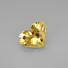 1.52 ct Yellow Beryl Gemstone, Beryl Gem in Heart Facet Shape for Sale.
