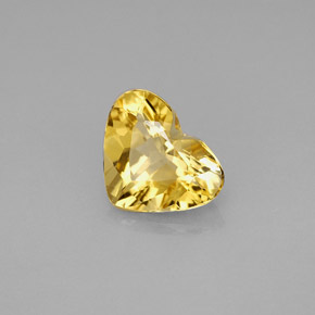1.52 ct Yellow Beryl Stone, Natural Beryl in Heart Facet Shape for Sale