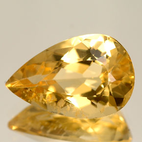 4.51 ct Yellow Beryl Gemstone, Beryl Gem in Pear Facet Shape for Sale.