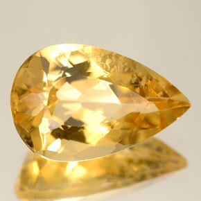 4.51 ct Yellow Beryl Stone, Natural Beryl in Pear Facet Shape for Sale