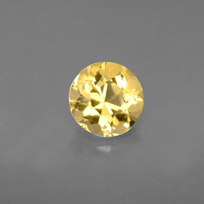 0.67 ct Yellow Beryl Gemstone, Beryl Gem in Round Facet Shape for Sale.