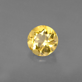 0.67 ct Yellow Beryl Stone, Natural Beryl in Round Facet Shape for Sale