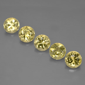 2.11 ct Yellow Beryl Gemstone, Beryl Gem in Round Facet Shape for Sale.