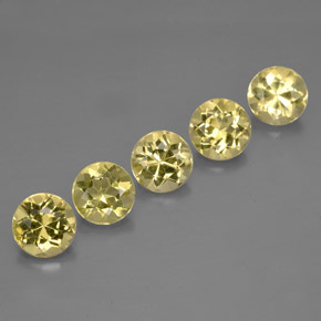 2.11 ct Yellow Beryl Stone, Natural Beryl in Round Facet Shape for Sale